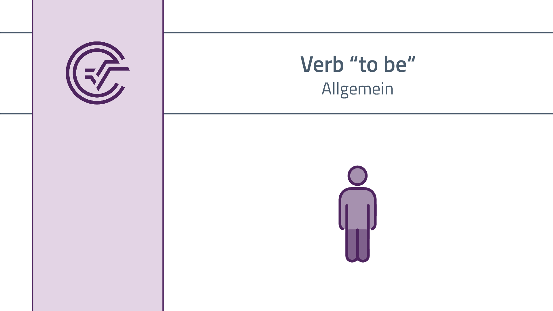 The Verb to be Allgemein