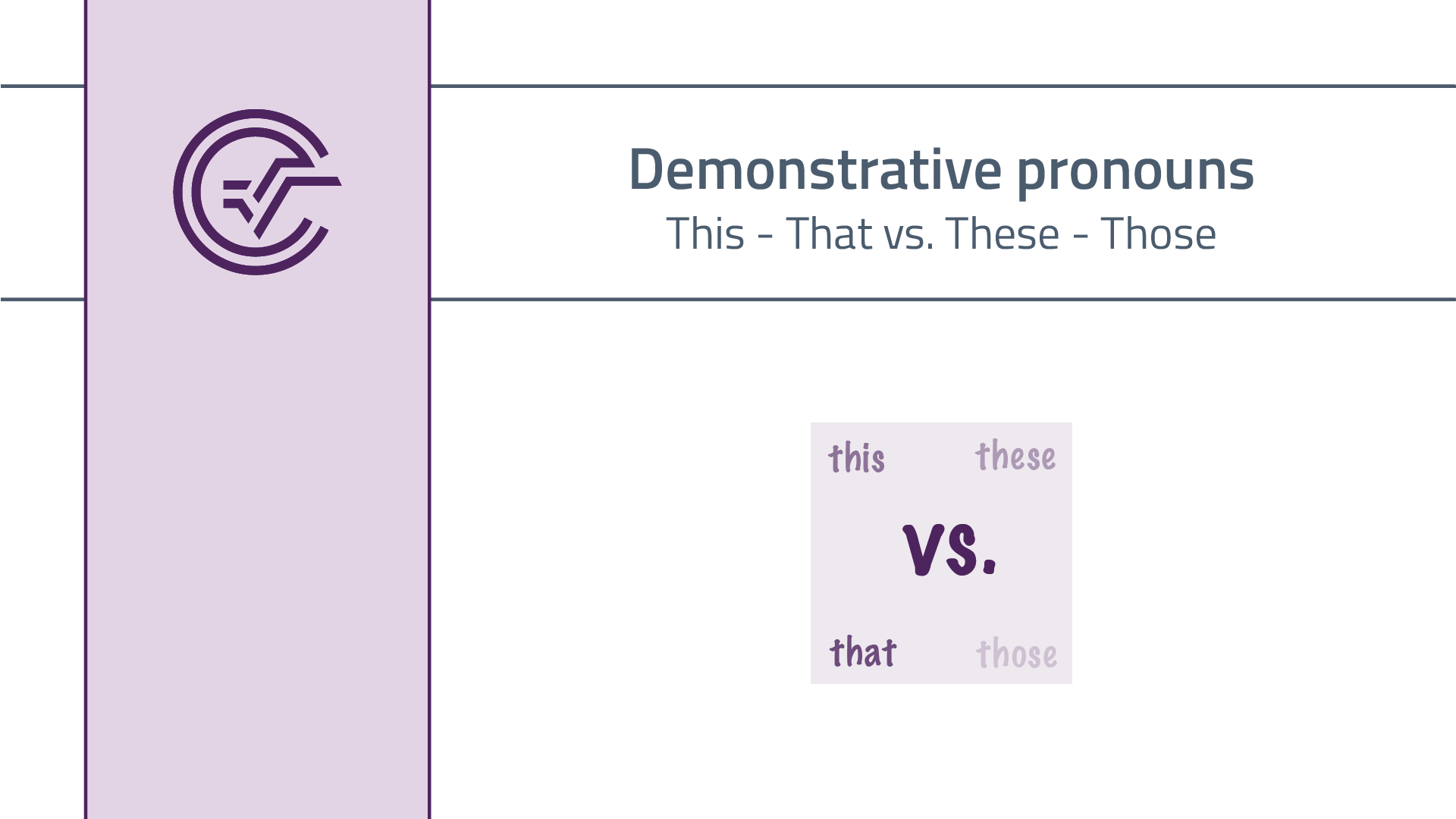 This - That vs. These - Those