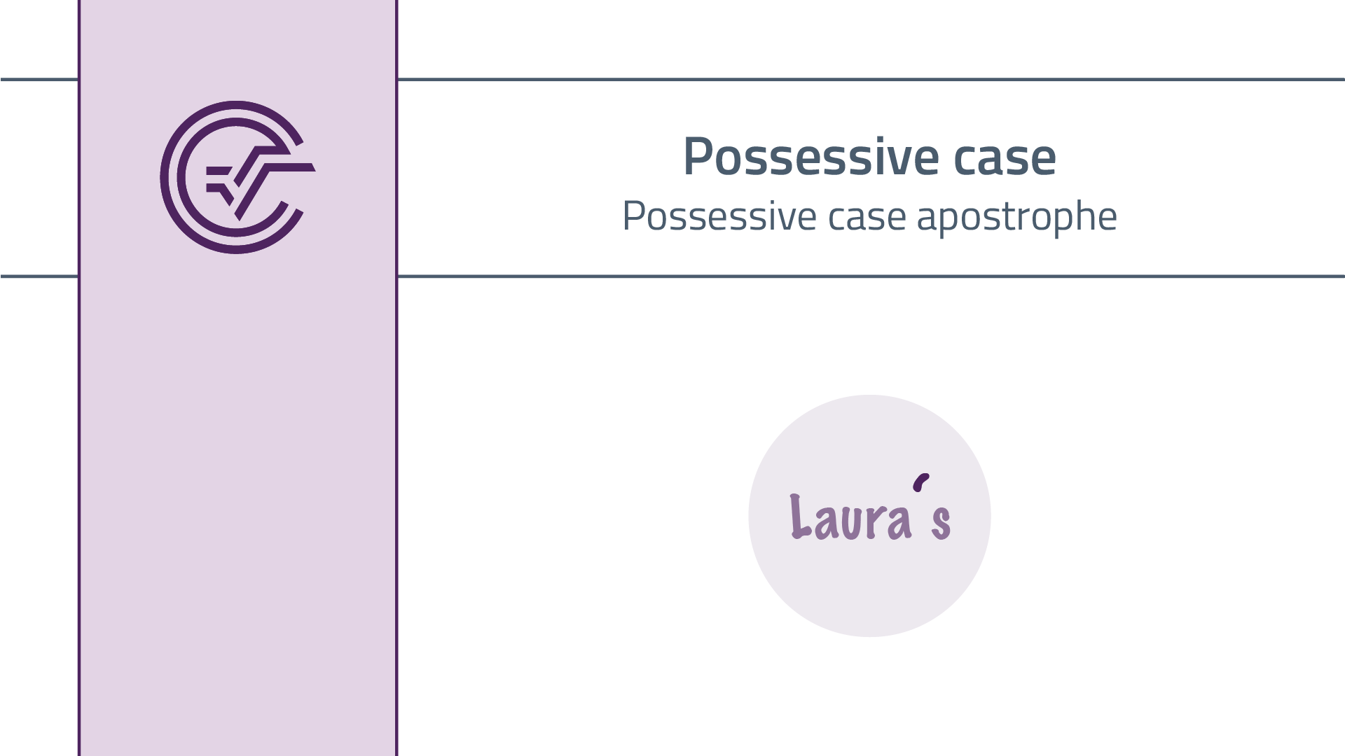 Possessive Case Apostrophe