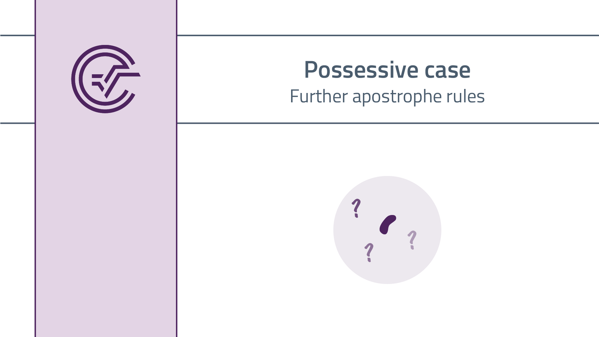 Further Apostrophe Rules